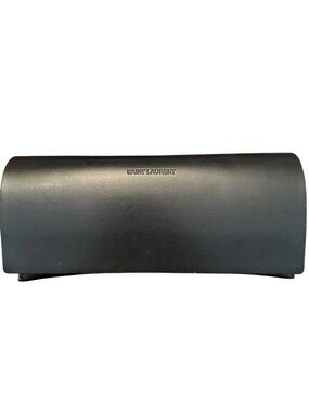 Saint Laurent Black Leather Eyeglass Case 6.5" Minimalist Style